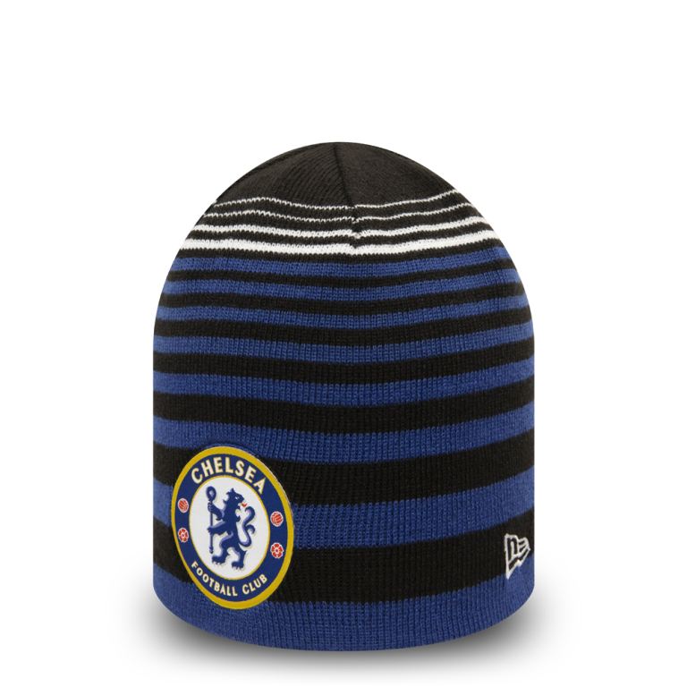 Gorras New Era Beanies Negros - Chelsea FC Striped Reversible 35094KBUO